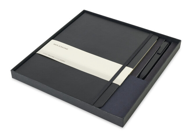 Moleskine® X-Large Notebook and GO Pen Gift Set