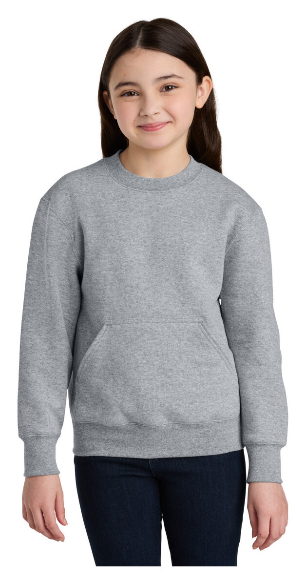 Port & Co Youth Core Fleece Crewneck Pocket Sweatshirt