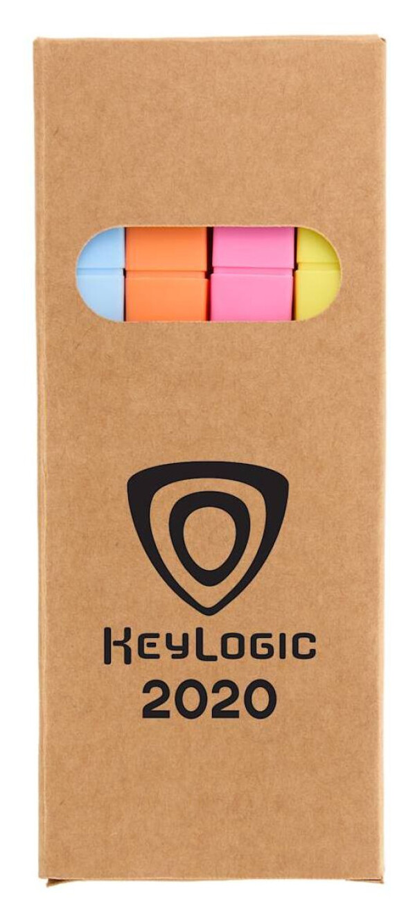 4-Piece Square Recycled Highlighter Set