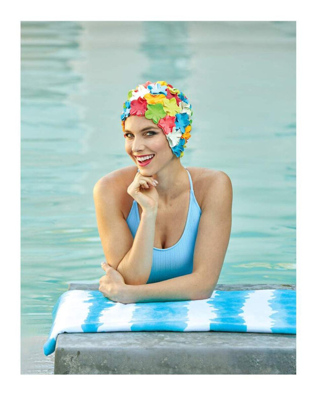 Good Vibes Cabana Stripe Beach Towel