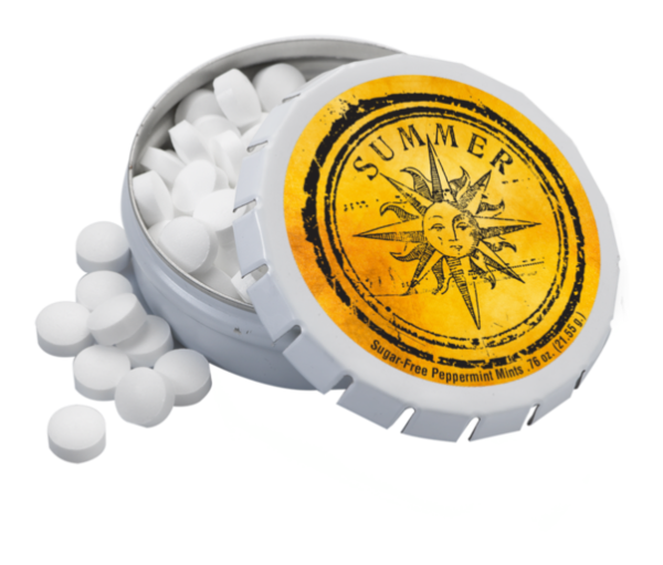 Large Round Mint Push Tin