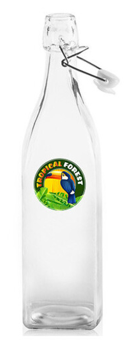 34 oz. Wire Lid Square Glass Carafe Water Bottles