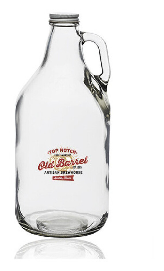64 oz. Clear Glass Beer Growlers