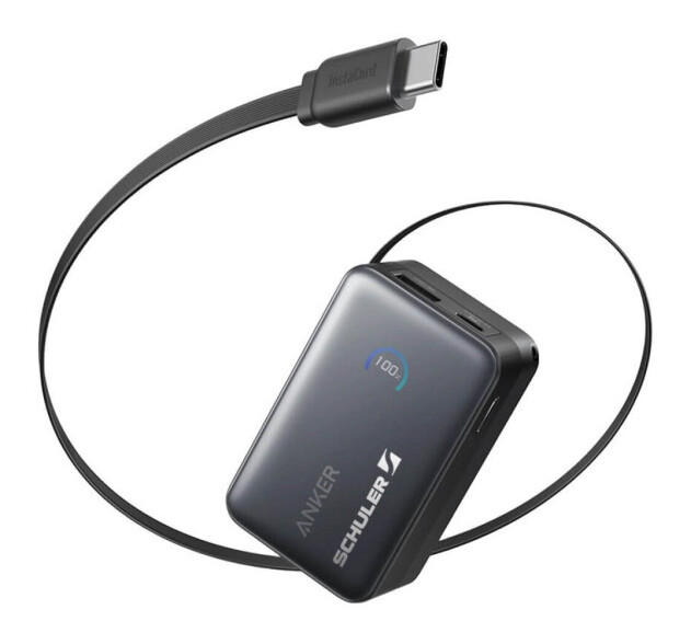 Anker Power Bank (10K, 45W, Built-In Retractable USB-C)
